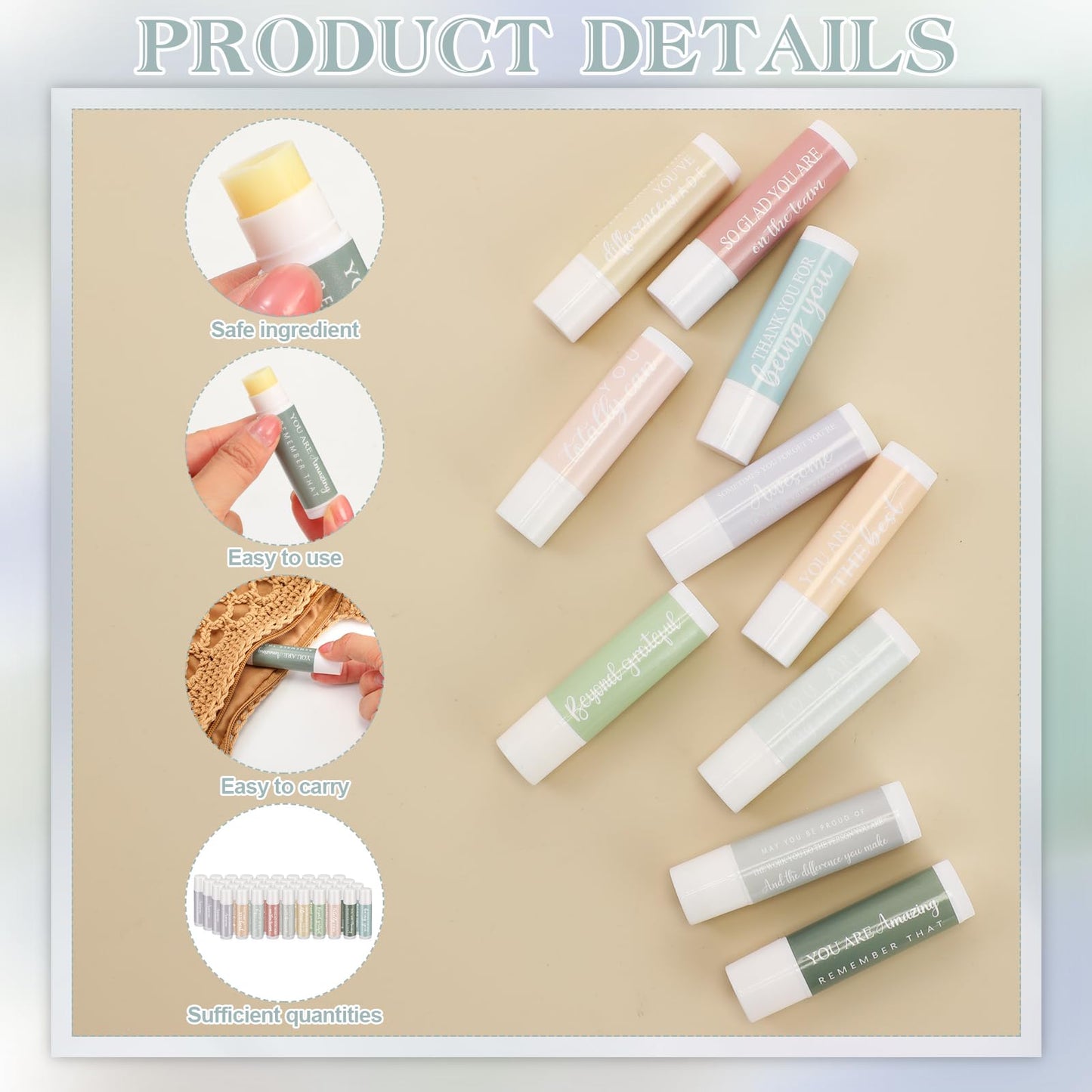 Swiffen 100 Sets Employee Appreciation Gifts Lip Balm Bulk Thank You Gifts for CNA Nurse Paraprofessional Women Team Coworkers Staff Volunteer Baby Shower Bridal Wedding Favors for Guests