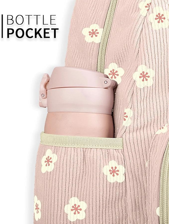 Corduroy Toddler Backpack for Girls 2-5, Preschool Kindergarten Backpack - Cute Kids Backpacks for Girls 13.7" H Fit Folder