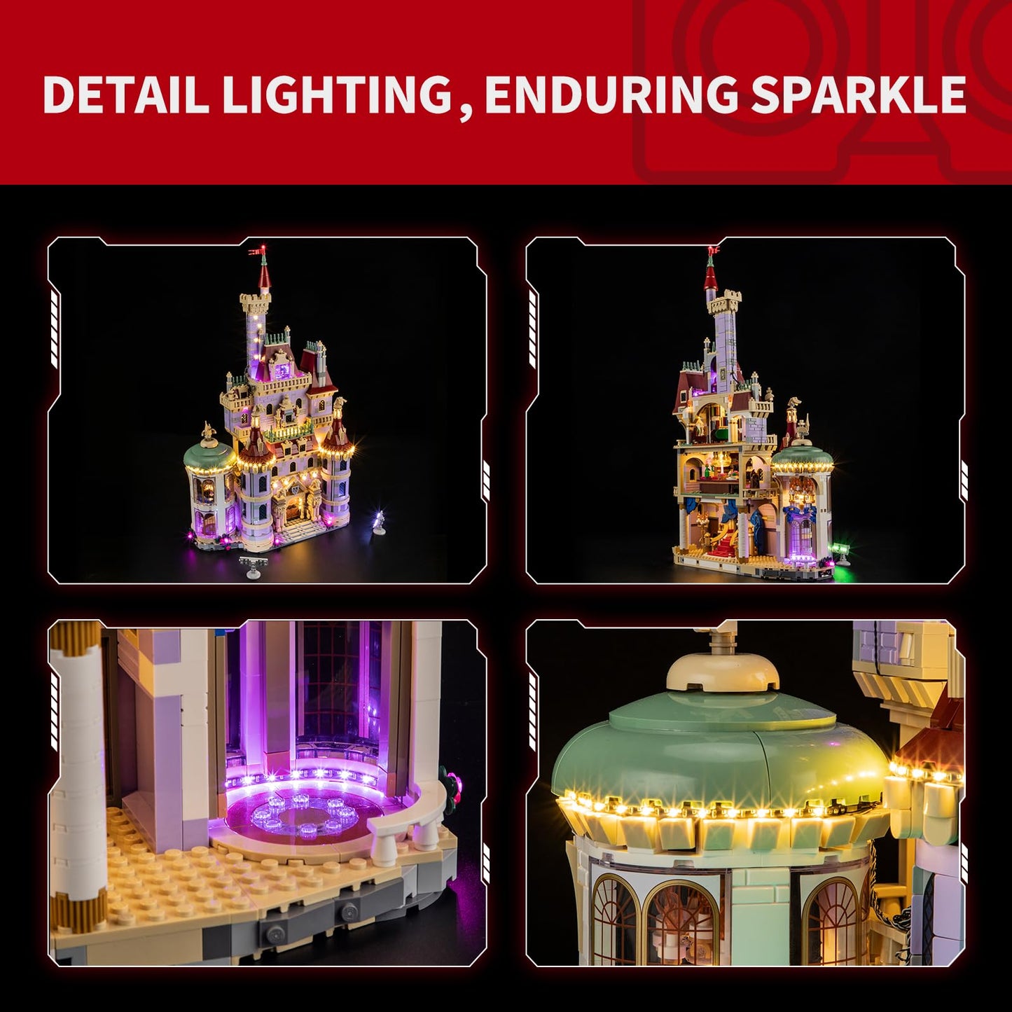 BRIKSMAX 2.0 Light Kit for Lego Beauty and the Beast Castle -Innovative Led Lighting Compatible with Lego Disney 43263 - Not Included Lego Set