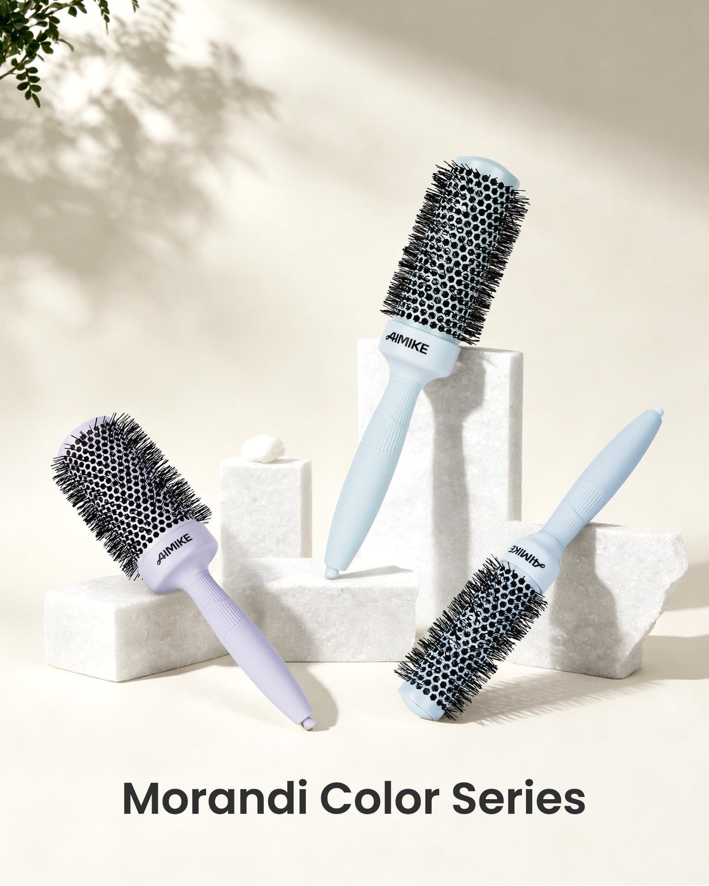 AIMIKE NaturaVol Round Brush for Blow Out,Nano Thermal Ceramic-Coated Round Hair Brush for Fine Hair,Fast Blow Dry for Smooth Salon-Style Finish at Home,Adds Volume,Teal (1.7"Barrel,2.5"with Bristles)