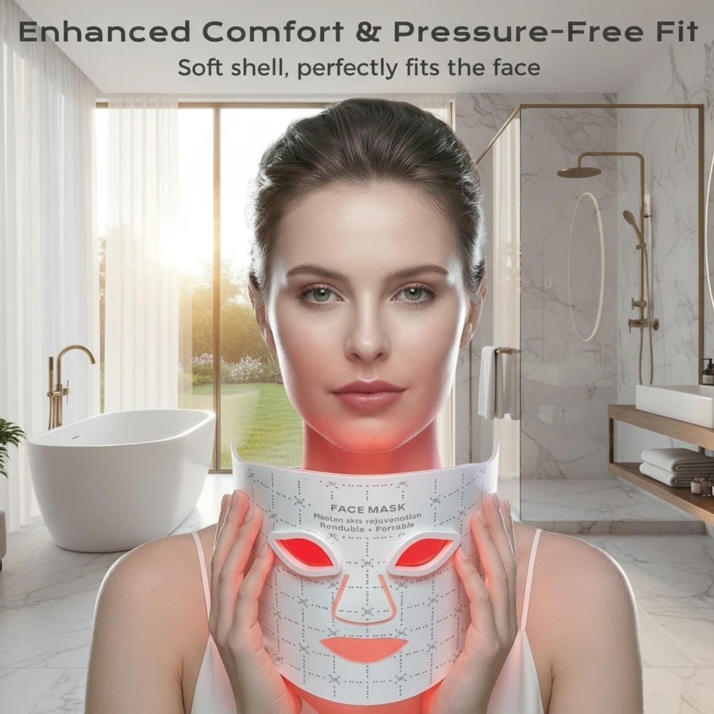 GIHWRRI FDA-Cleared LED Light Therapy Mask, 7-Color Red Light Therapy for Face Anti-Aging, Wrinkle Reduction & Acne, Rechargeable Soft Silicone Home Skincare Device