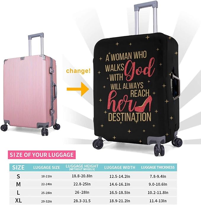 Travel Luggage Cover Washable Suitcase Protector Anti-Scratch Suitcase Cover Fits 18-32 Inch Luggage(M (for 22--24 inch luggage))