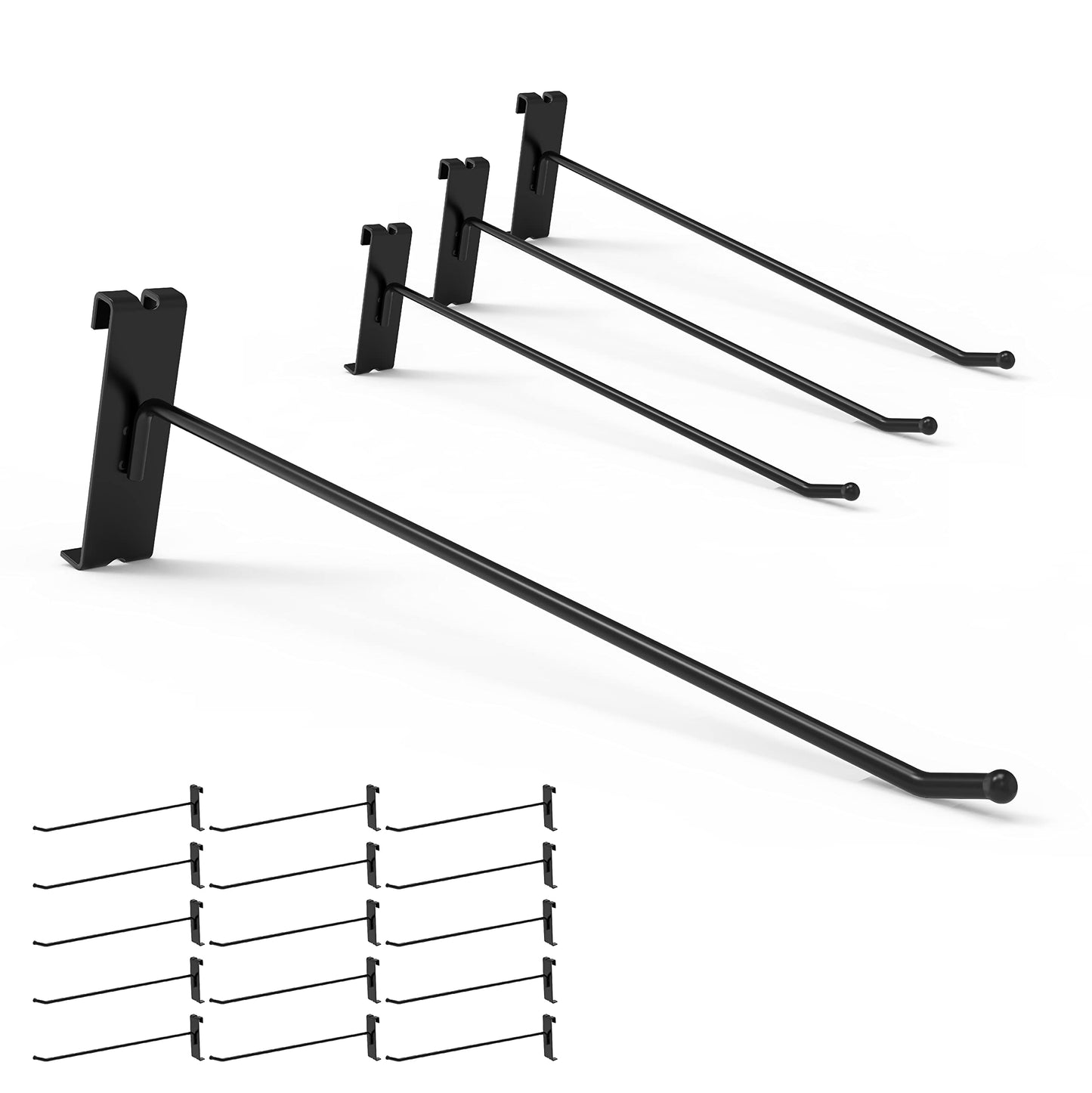 HUHOLE 32 Pack 10 Inch Black Gridwall Hooks for 3 × 3 Wire Grid Panel