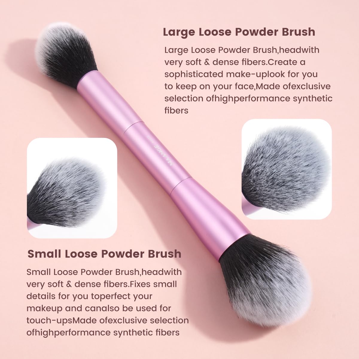 MAANGE 20 Pcs Makeup Brushes with Gift Box, Double-End Multi-functional Makeup Brushes for Blending Liquid Powder Concealer Cream Blush Buffe,Pink