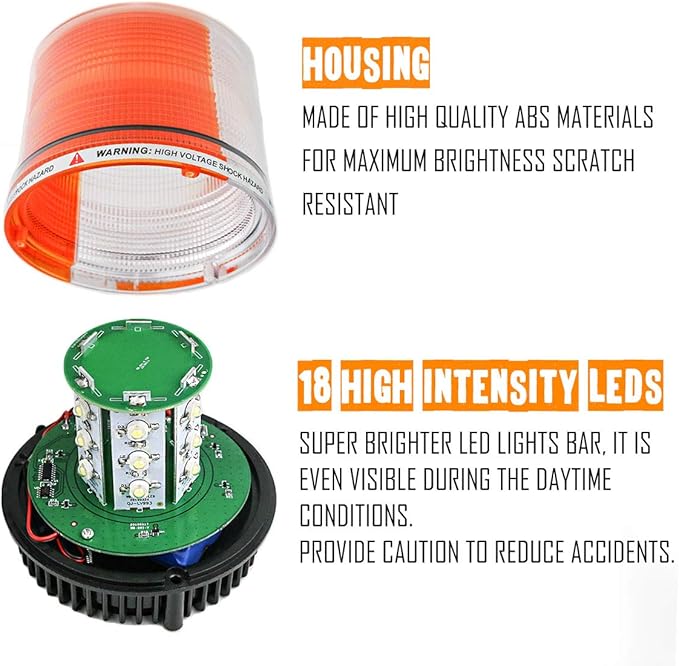 LE-JX Red and Blue Wireless Rotating Beacon Led Strobe Warning Light Roof Top Plow Hazard Flash Emergency Lights 12V with Magnetic Base Mount and Rechargeable Cigar Lighter Plug (Red/Blue, 18 LED)