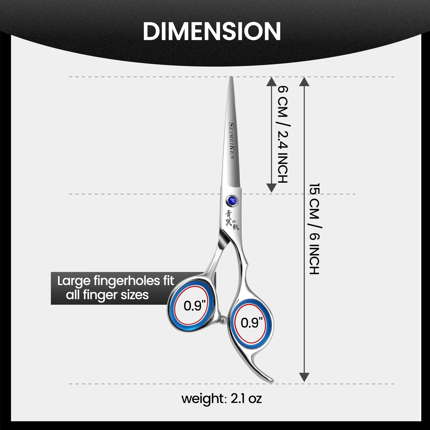 Hair Cutting Scissors – Professional Hair Shears 6.0 Inch - Barber Hairdressing Shears for Salon & Home Use