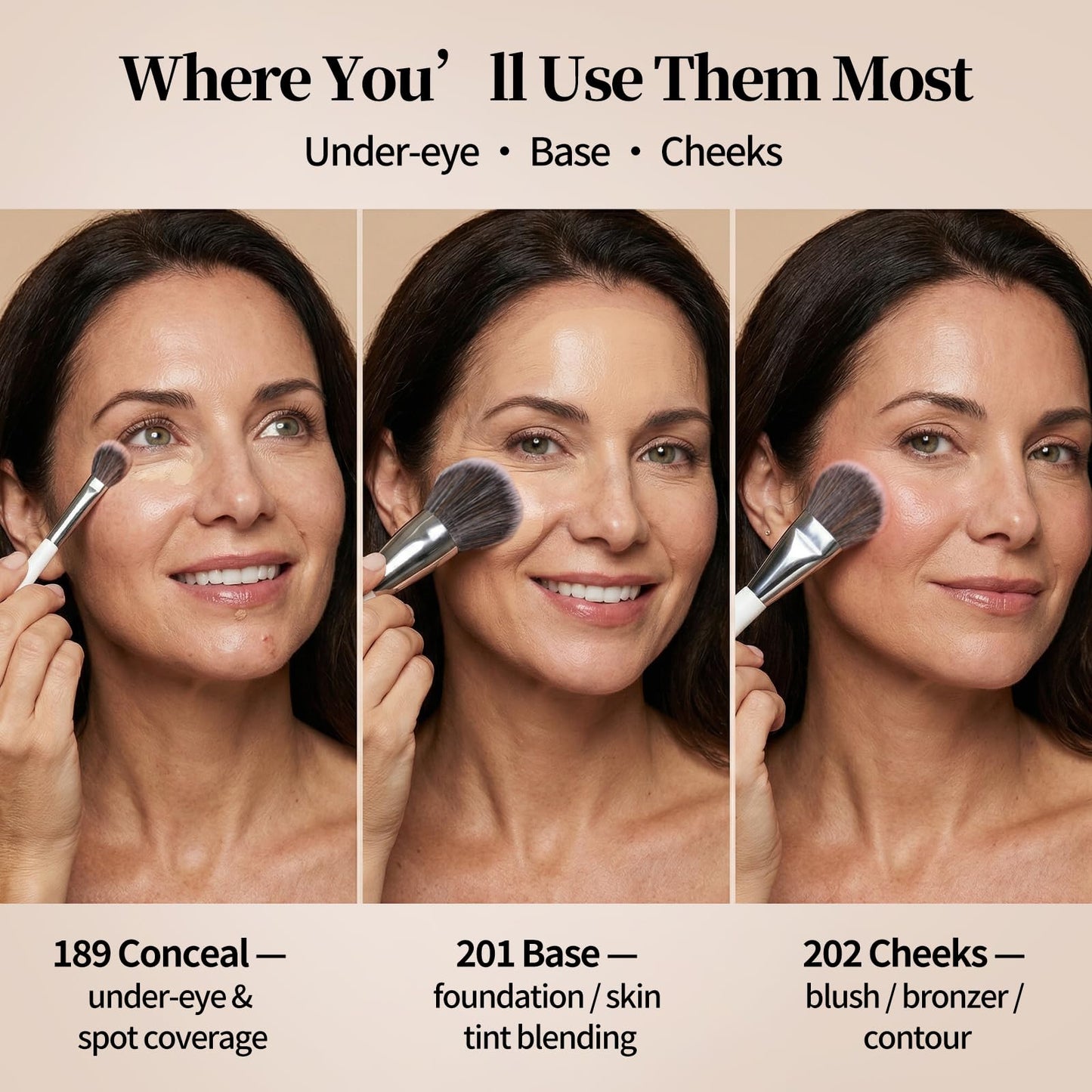 Albeaut Makeup Brush for Foundation Concealer Blush Contour Liquid Cream Blending Angled Shape