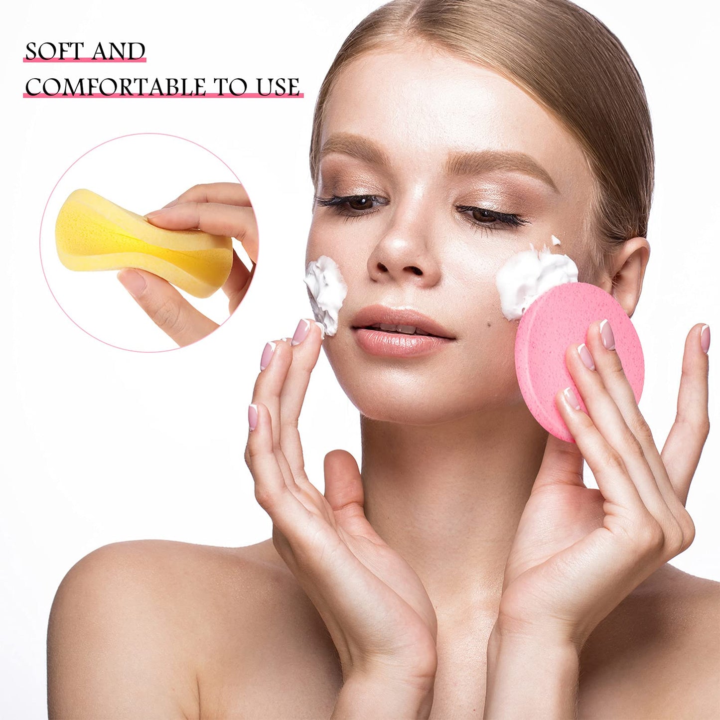 Patelai 600 Pcs Compressed Facial Sponges for Makeup Removal and Exfoliating, Soft and Gentle Cleansing Pads for Women, Ideal for Sensitive Skin (Yellow)
