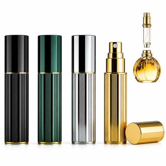 4pcs Bottom Filling Perfume Travel Refillable Atomizer, 5ml Travel Size Perfume Refill Bottle, Cologne Travel Bottle, Mini TSA Approved Perfume Atomizer, Portable Leak Proof Small Spray Bottle