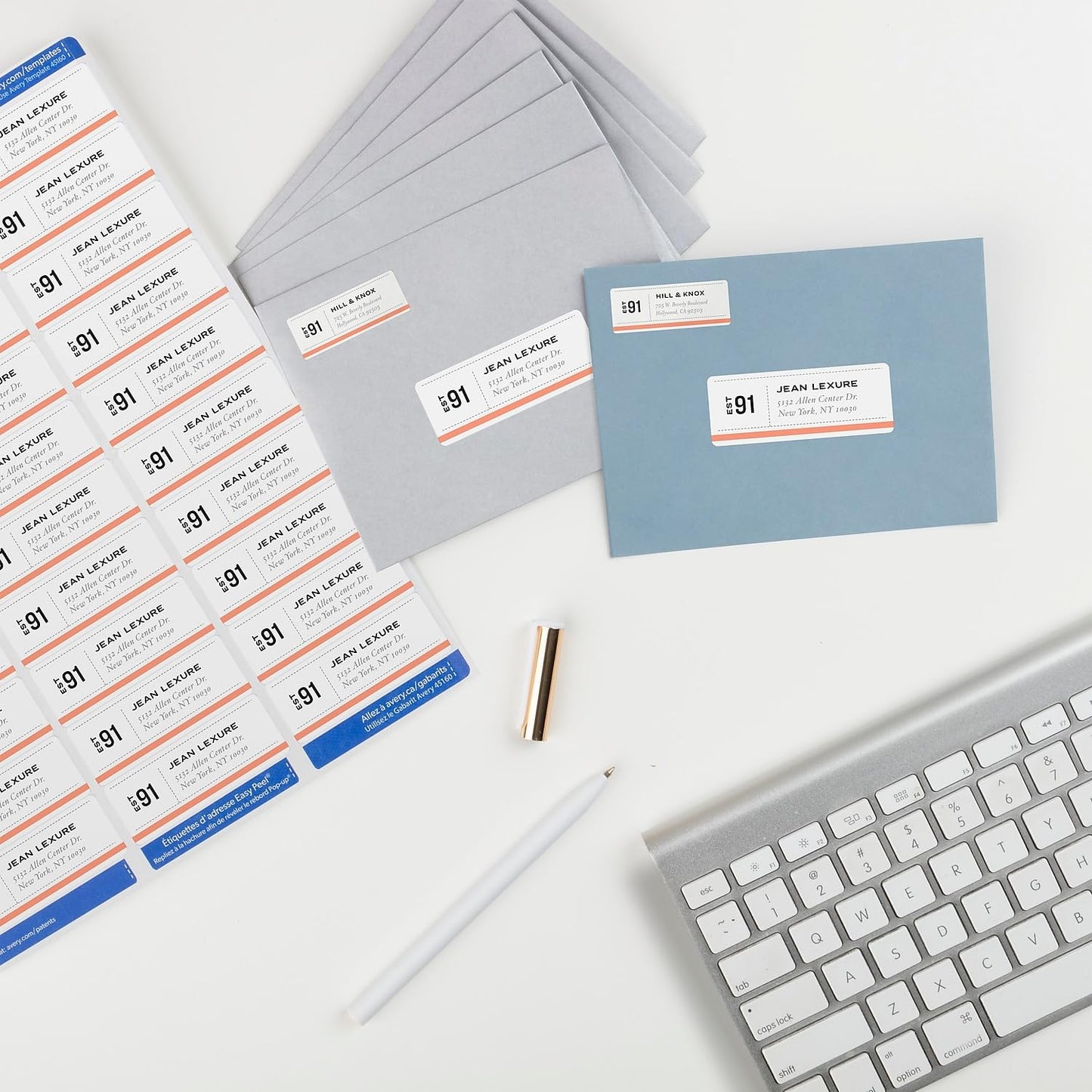 Avery Easy Peel Printable Address Labels, Sure Feed Technology, 1" x 2-5/8" Customizable Stickers, White, 7,500 Blank Mailing Labels, Great for Mailing, Shipping, and More (45160)