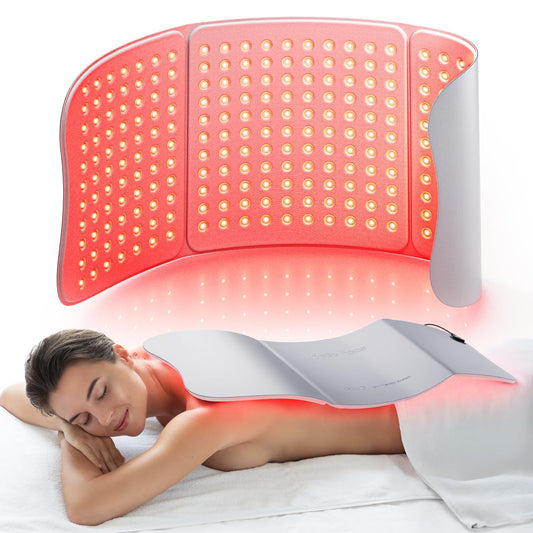 Hello Face Extra Long 30''x12'' Red Light for Body, 264 x Triple-Chip LEDs Large Red Light Mat Portable Near Infrared 660nm & 850nm for Full Body Back Hips Joint 36W Gray