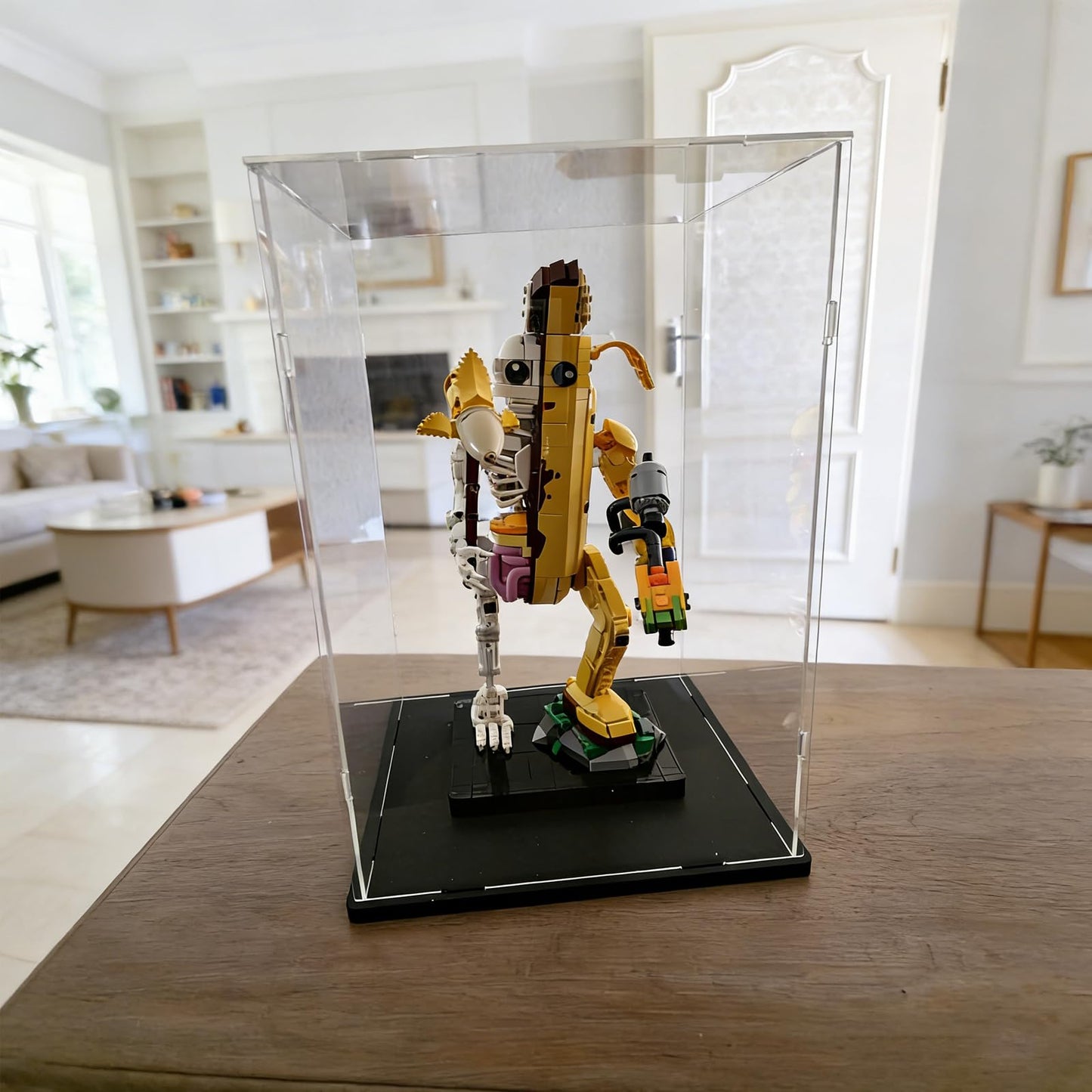3MM Clear Acrylic Display Case Transparent for Lego 43020 FIFA World Cup Trophy for 11373 Sauron's Helmet for 75398 C-3PO 21349 21376 Cat 10323 10358 77072 43230 76463 76467 Black 9.8x9.8x15.7in