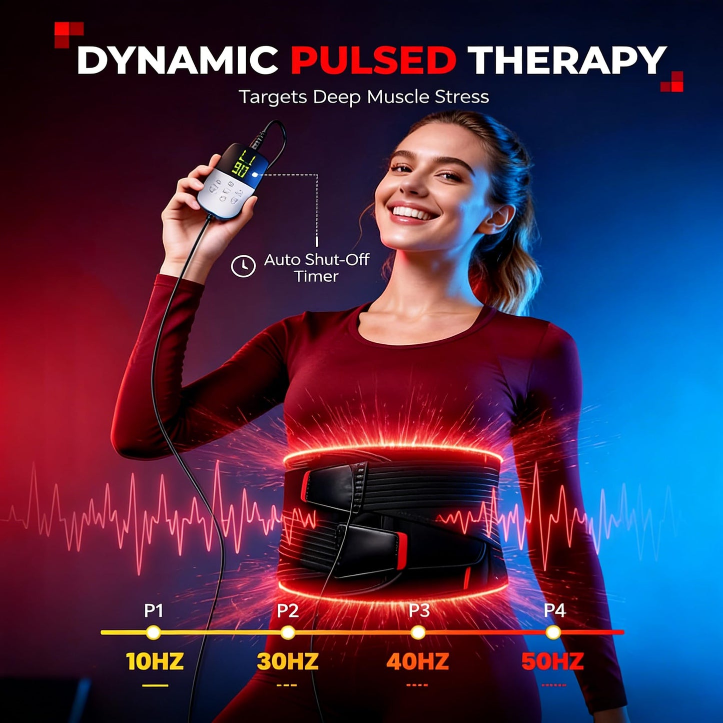 LTW Upgraded Red Light Therapy Belt, 290 LEDs Infrared Red Light Therapy for Body, 660nm & 850nm Near Infrared Wrap with Vibration for Back Pain Relief, Waist, Belly, Shoulder