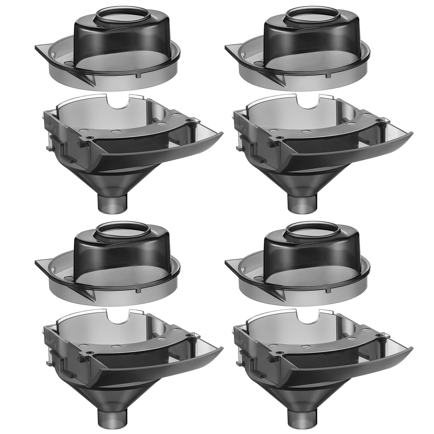 Gulfmew 4 Sets Replacement Funnel Compatible with Baby Brezza Replacement Parts Funnel and Cover Baby Formula Dispenser, Grey