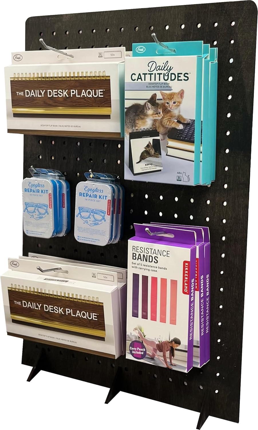 Torched Pegboard Display Stand for Jewelry, Craft Shows, Selling, Vendor Events, Tools, Peg Board Accessories Rack Organizer, XXL 15.75" L x 4.3" W x 23.75" H, Ebony