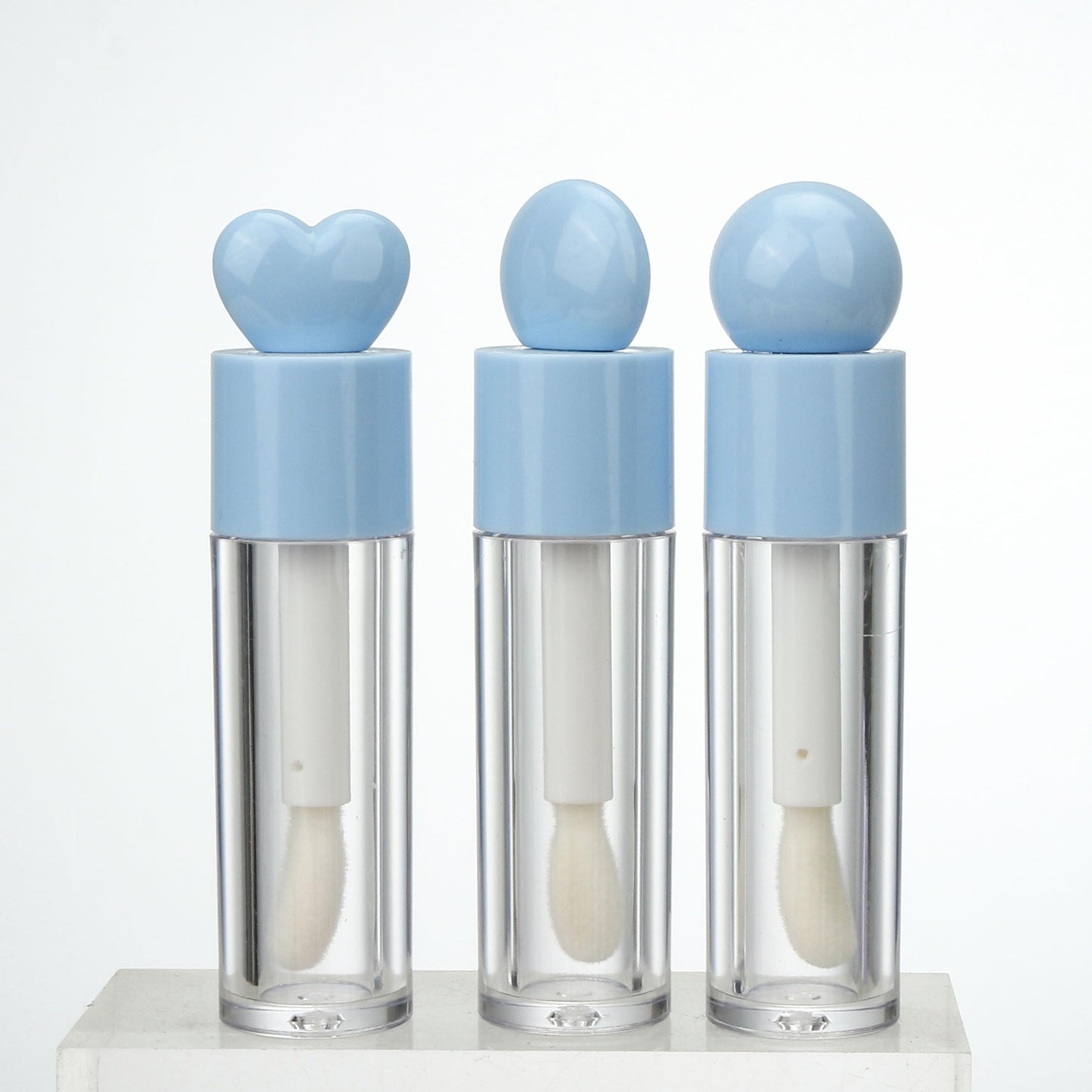 COSIDEA 16pcs 6ml 0.2oz Round blue big doe foot wand lip gloss tubes for DIY Flat shape lipgloss containers tubes with thick brush