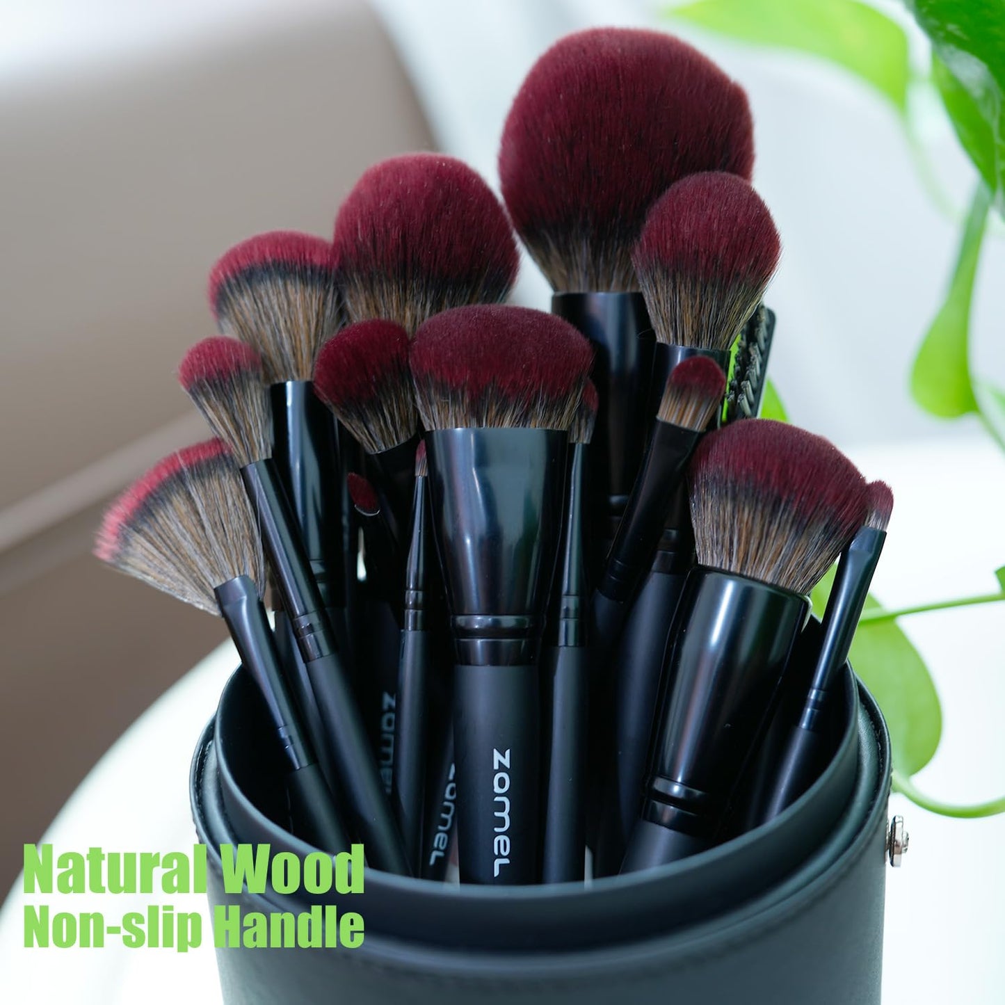 ZAMEL 26Pcs Premium Black Make up Brushes Set With Travel Bag,ULTRA SOFT Hair Makeup Brush pack Contains large powder Blending Make up Brush set Blush Face Brush Concealers contour Eyeshadow