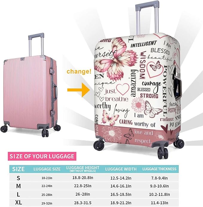 Travel Suitcase Protector African American Girl Elastic Protective Washable Luggage Cover With Concealed Zipper Suitable For 18-32 Inch(M (for 22-24 inch luggage))