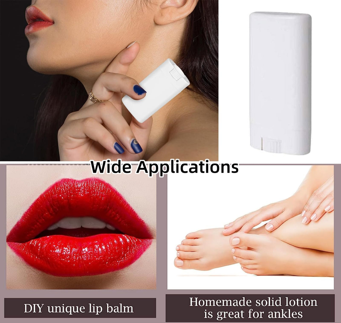 Sxminer 30 Pcs 15ml White Empty Deodorant Container Oval Lip Balm Tube Twist-Up Refillable Tubes Plastic Lipstick Tube 0.5 oz Filling Deodorant Stick BPA-Free for Homemade Lotion Bars Crayon Chapstick