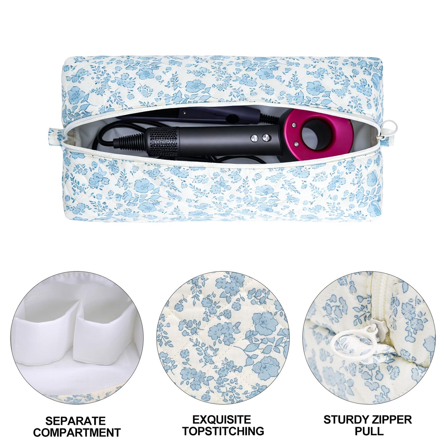 idoltimes Hair Tools Travel Bag, Quilted Hair Tools Organizer Compatible with Dyson Airwrap Styler