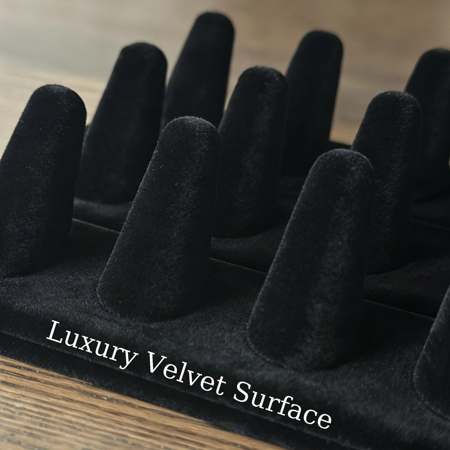 Codant Ring Display Stand, Black Velvet Ring Holder Stand, Jewelry Display for Selling, Ring Organizer for Girls Dresser, 18 Slots