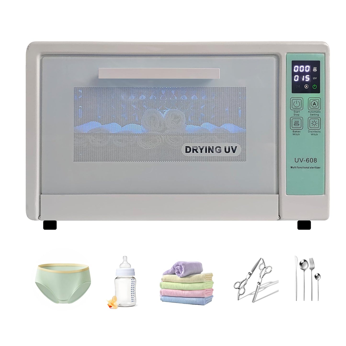 JOSBES Sterilizer Tools, 16.2L Drying and 3-in-1 Disinfection Tools 150W Sterilizer with Timer Disinfection Cabinet Suitable for Mother-Child Products, Towels, Hair Salons, Nail Studios (White)