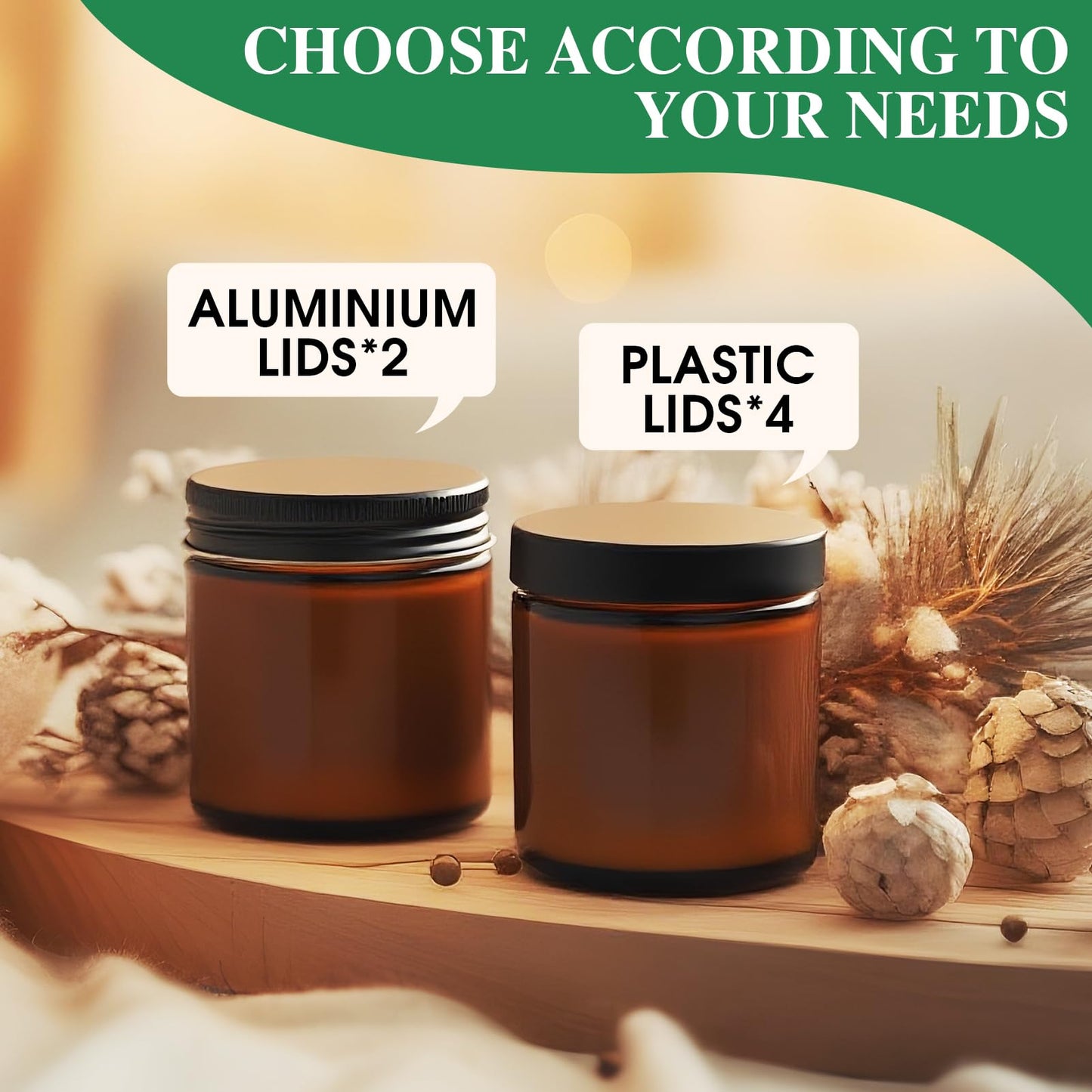 4 oz Glass Jars with Lids, 4 Pack Clear Small Glass Jars with Black Lids Leakproof Airtight Empty Cosmetic Travel Containers with Inner Liners For Lotions Body Scrub, Candle Making