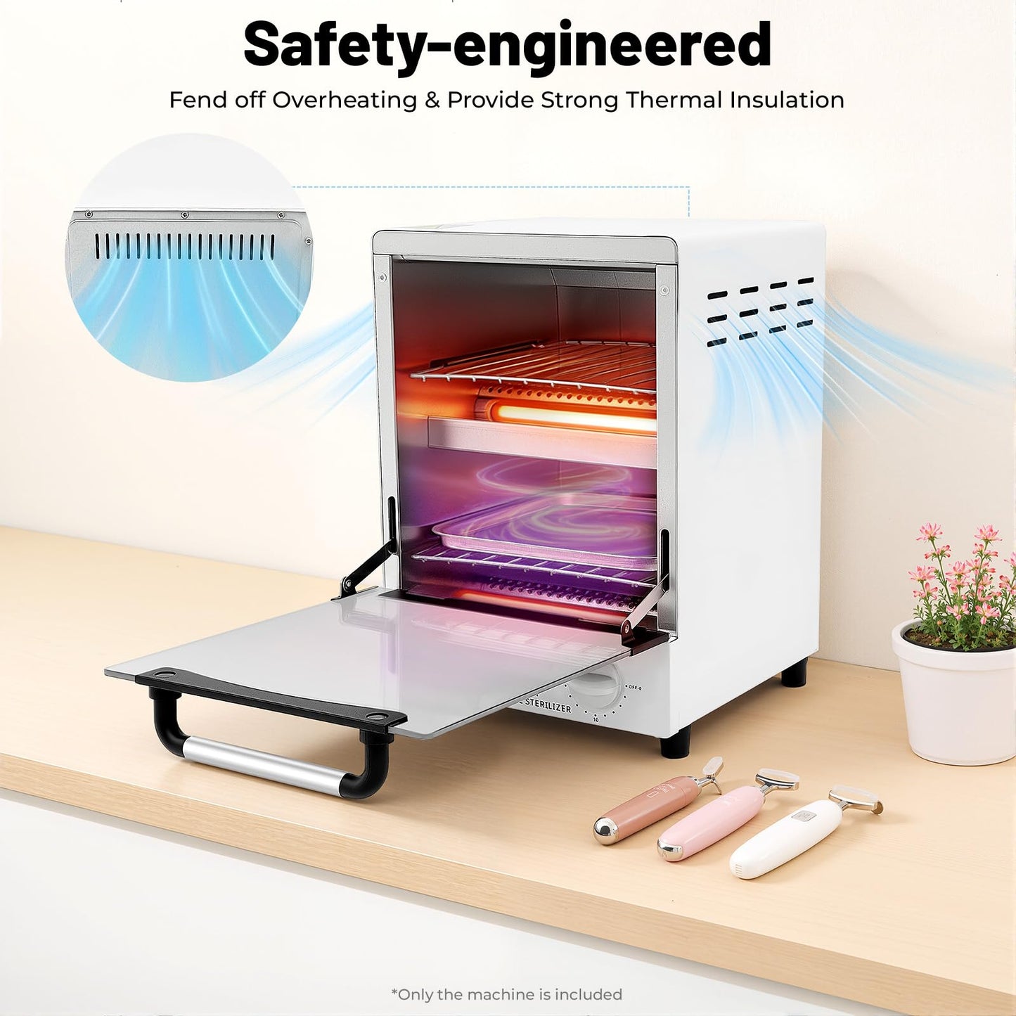 Nail Tool Cleaner, High Temperature Tool Sterilizer 12L, 110V 1000W Multifunctional Sterilizer w/Temperature Control & Timer & 2 Stainless Trays, 32℉-482℉, Nail Salon Equipment for Salon/Nail Tools