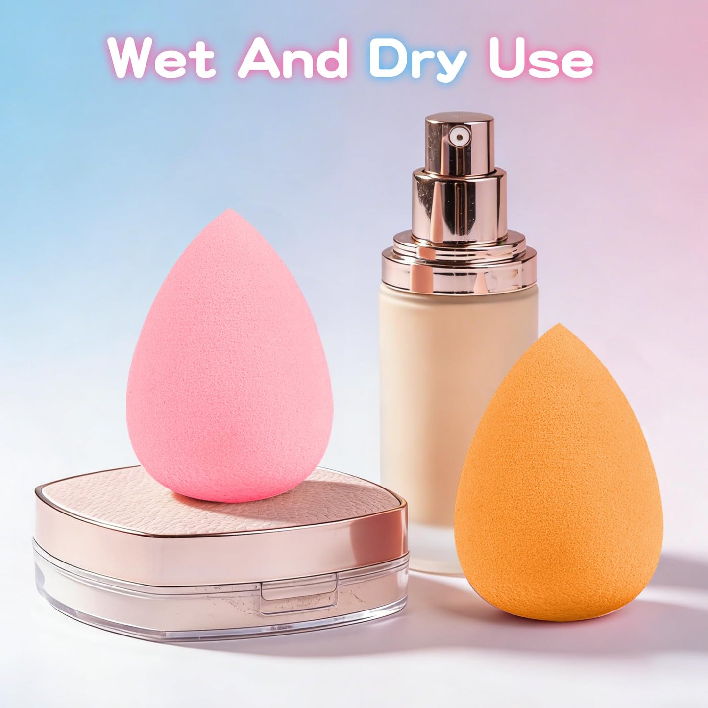 15 Pcs Multicolor Makeup Sponge Set-Individually Wrapped beauty sponges,Soft Latex-Free Low Absorption Sponges, Wet & Dry Use for Flawless Finish Liquid Cream Powder Makeup