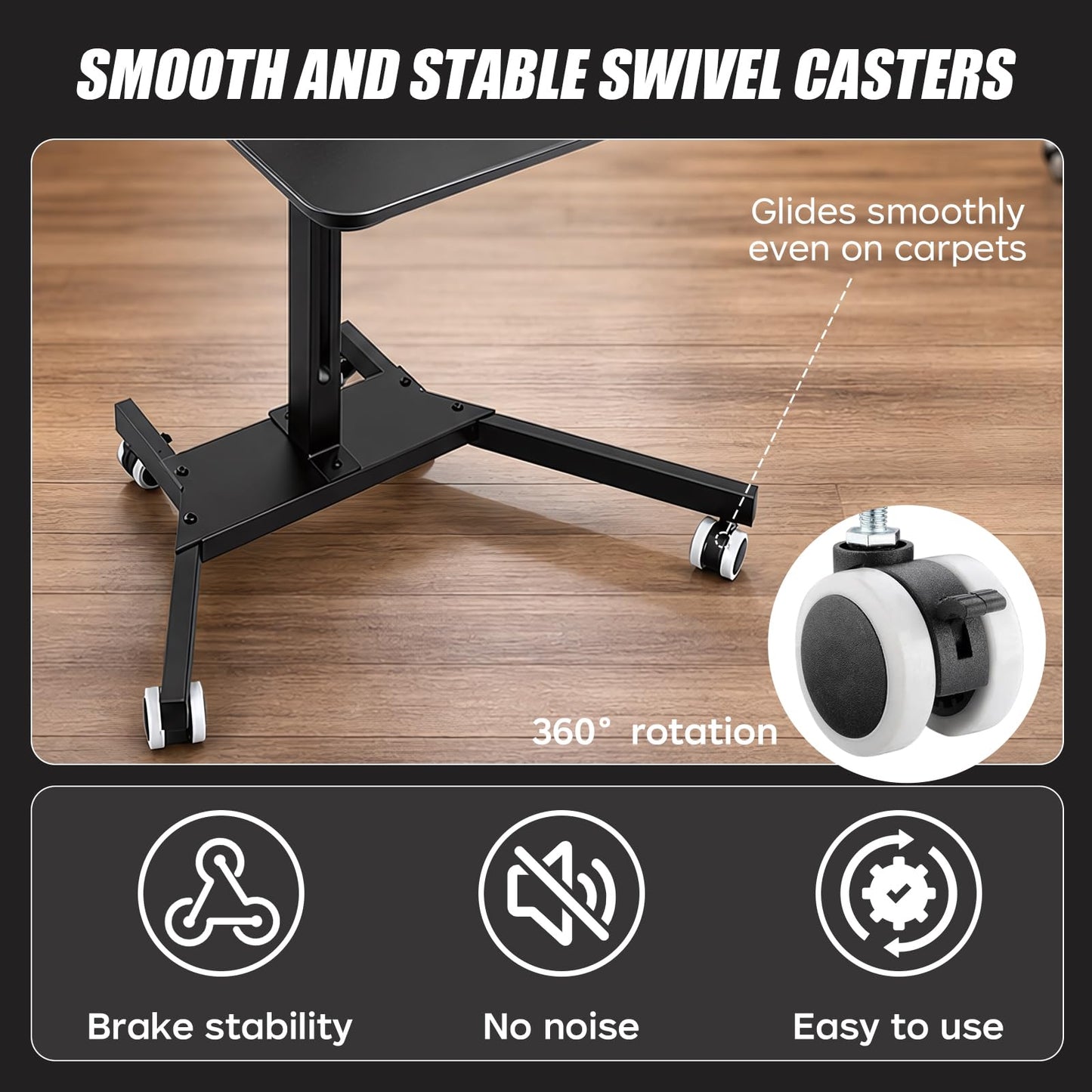 Tattoo Workstation Cart with Wheels, Rolling Tattoo Tray Station with Ultra Bright 4-Leaf LED Light, Dual Adjustable Phone & Tablet Holders, Mobile Tattoo Equipment Stand for Tattoo Artists & Studios