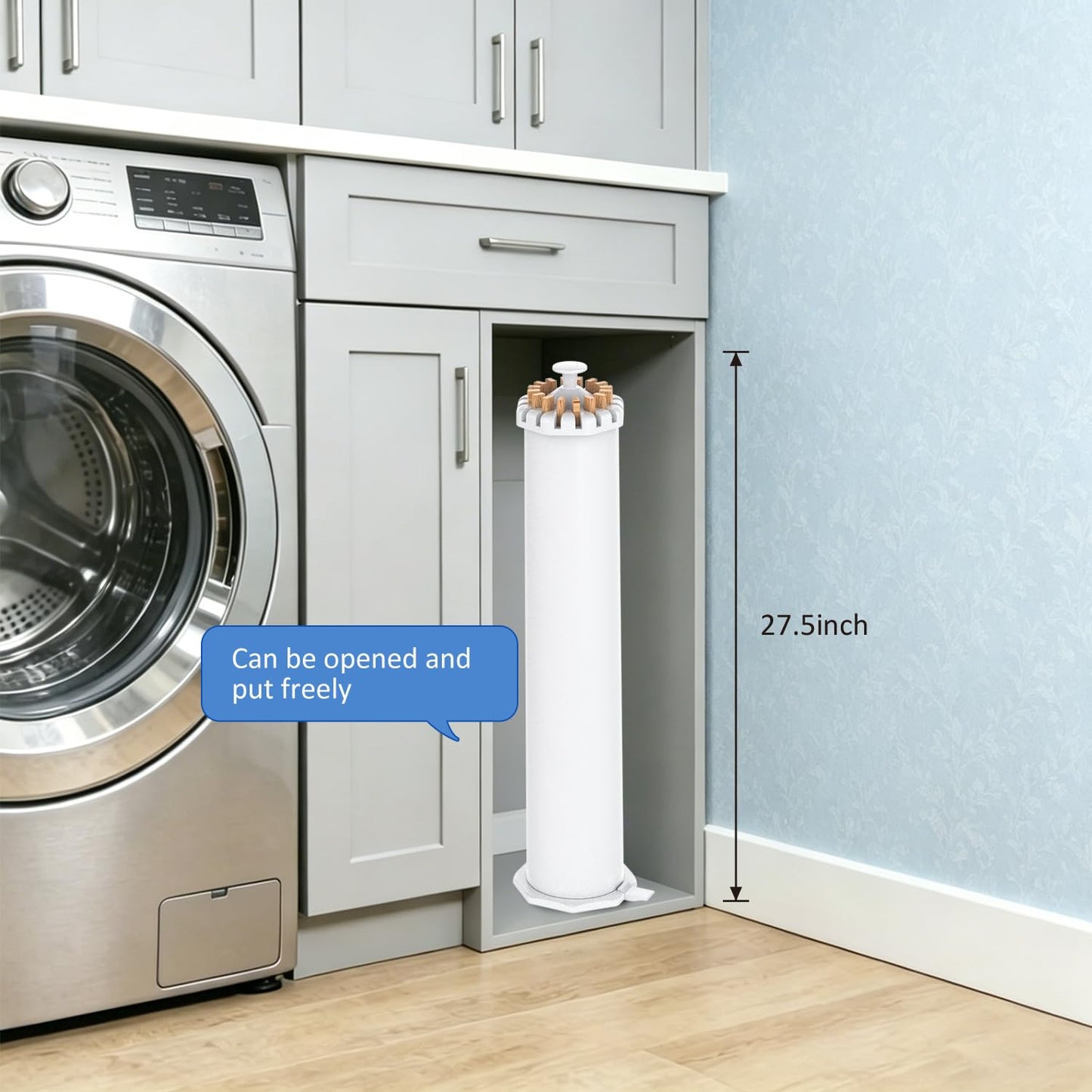 Clothes Drying Rack, Foldable Wooden Tripod Drying Rack Clothing for Small Apartments Balcony Bedroom, Portable Space Saving Laundry Rack, Floor Standing with 16 Octopus Poles for Indoor Drying.