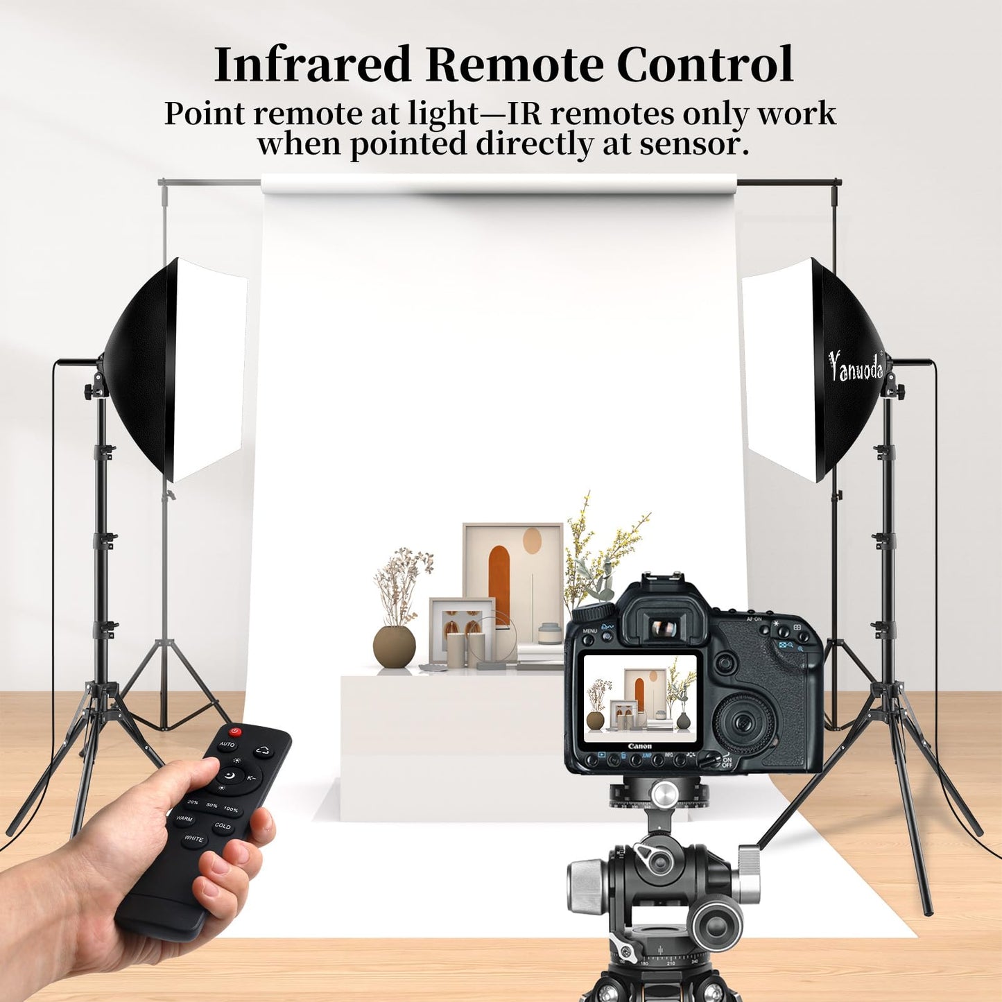 16x16'' Softbox Lighting Kit 2 Pack with 95W LED Bulbs, Remote Control, CRI97 Studio Lights for Photography Video Recording YouTube TikTok Zoom Streaming