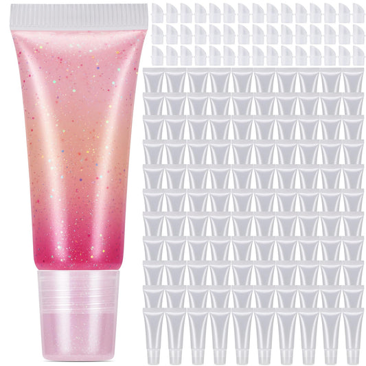 Fiwochic 300 Pcs Lip Gloss Tubes Empty Bulk 8ml - Clear Squeeze Lip Balm Containers for DIY, Travel Toiletries, Ointment Storage, Personal Care Filling, Business Sampling, Private Label or Resale Use