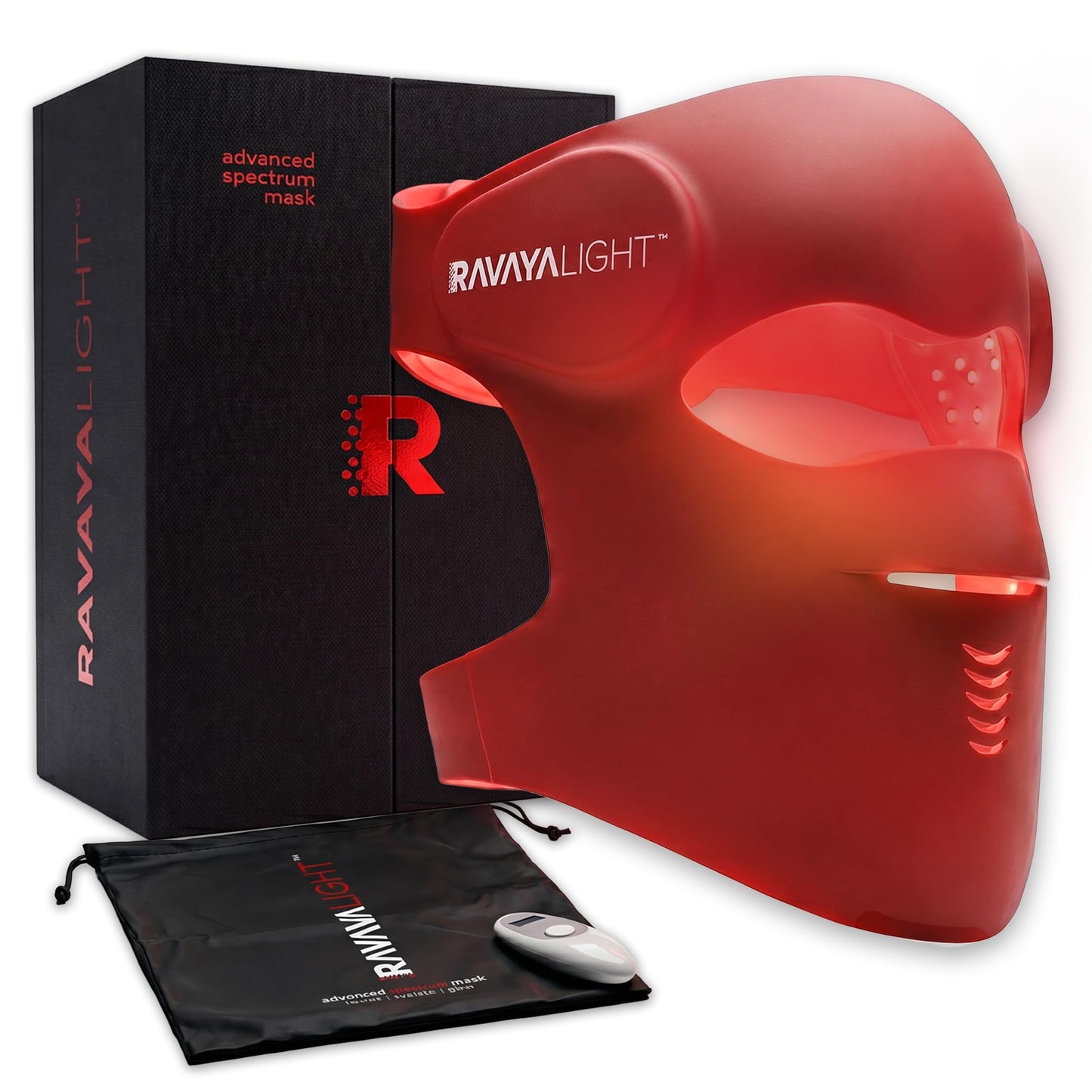 LED Red Light Therapy Face Mask 4 Wavelengths, 280 LEDs,5 Modes,Wireless