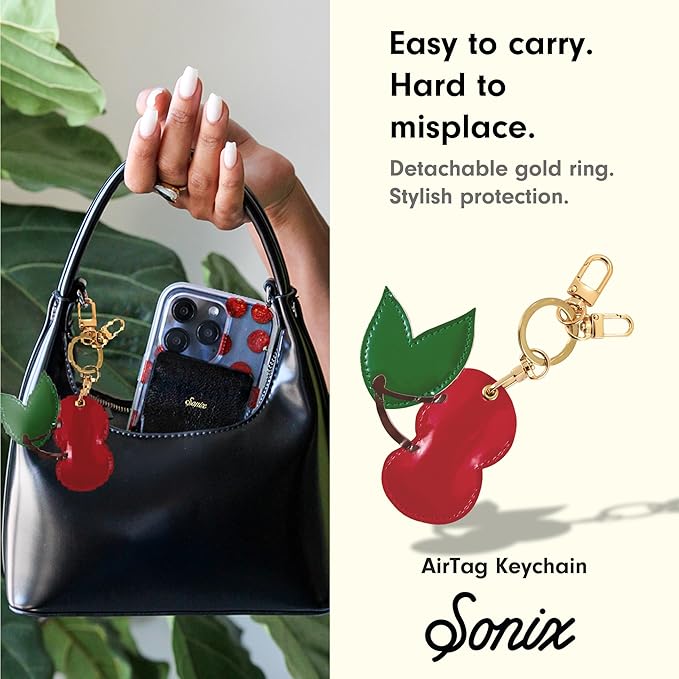 Sonix Keychain Case Compatible with Apple AirTag | Protective AirTag Cover Keychain | Cherry
