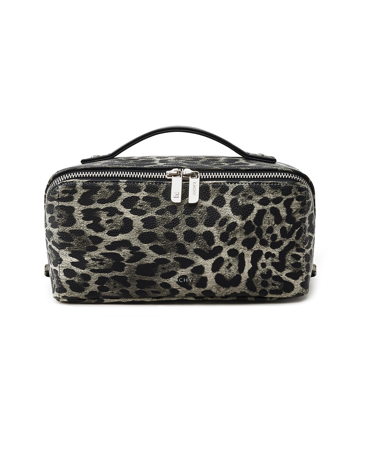 EACHY Travel Makeup Bag for Women, Large Leopard Print Cosmetic Bag with Upgraded Sturdy Zippers, Waterproof Leather Toiletry Organizer Pouch for Skincare Accessories