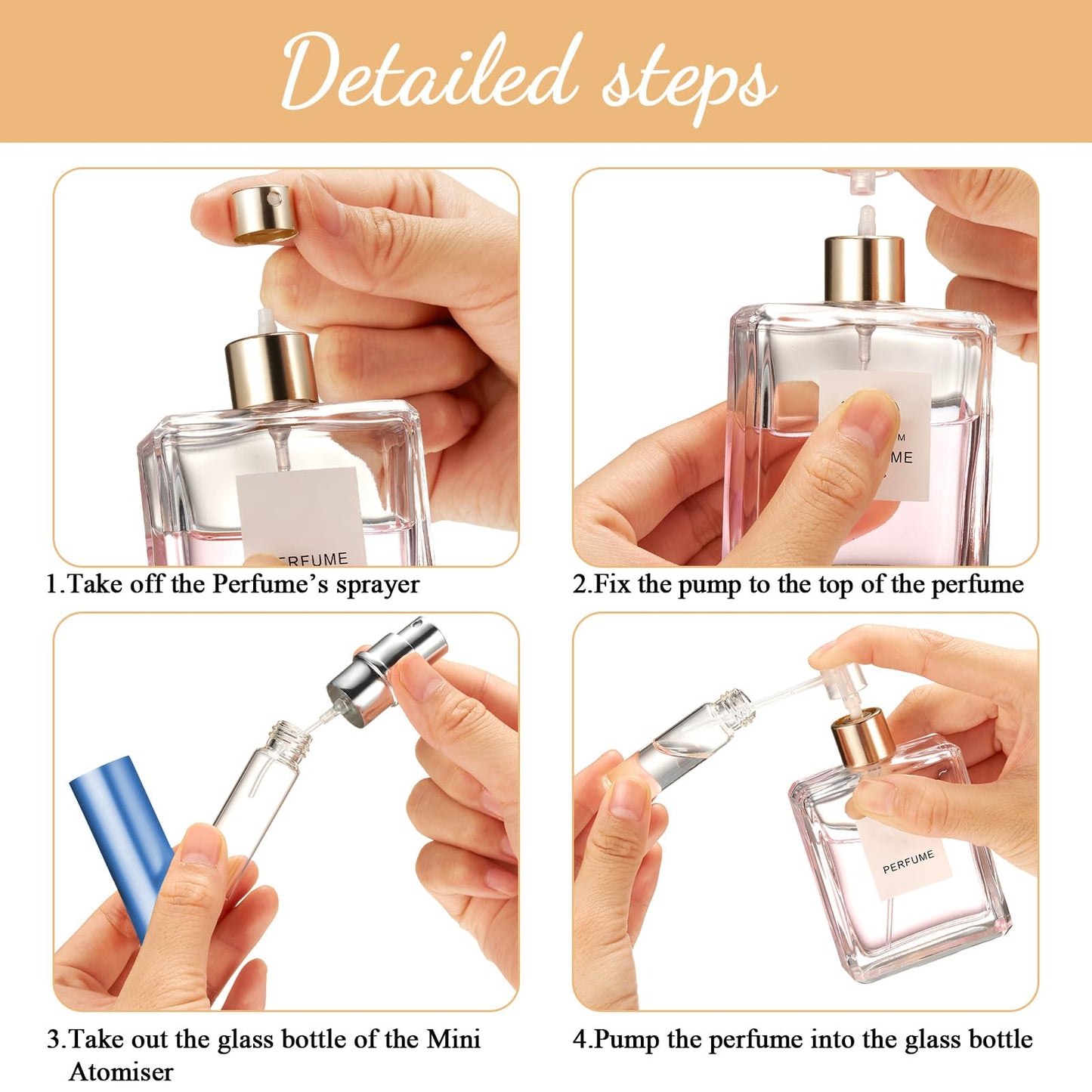 Motiskyy 105 Pcs 5 ml Refillable Perfume Atomizers Bulk - Mini Travel Cologne Sprayers with Refill Pump & Transfer Tool for Perfume Makers & Small Studios(Morandi Color)