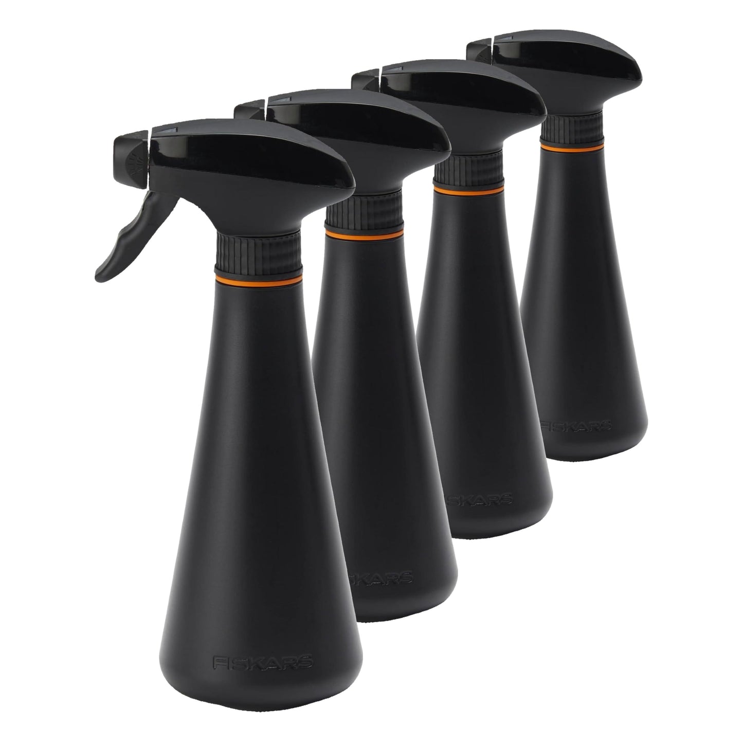 Fiskars Plant Mister Spray Bottle for Indoor Plants,Gentle&Fine Water Mist for Evenly Hydrating Orchids&Ferns,10 oz Lightweight Recycled Plastic,Ergonomic Trigger with Locking Nozzle,Black,(Pack of 4)