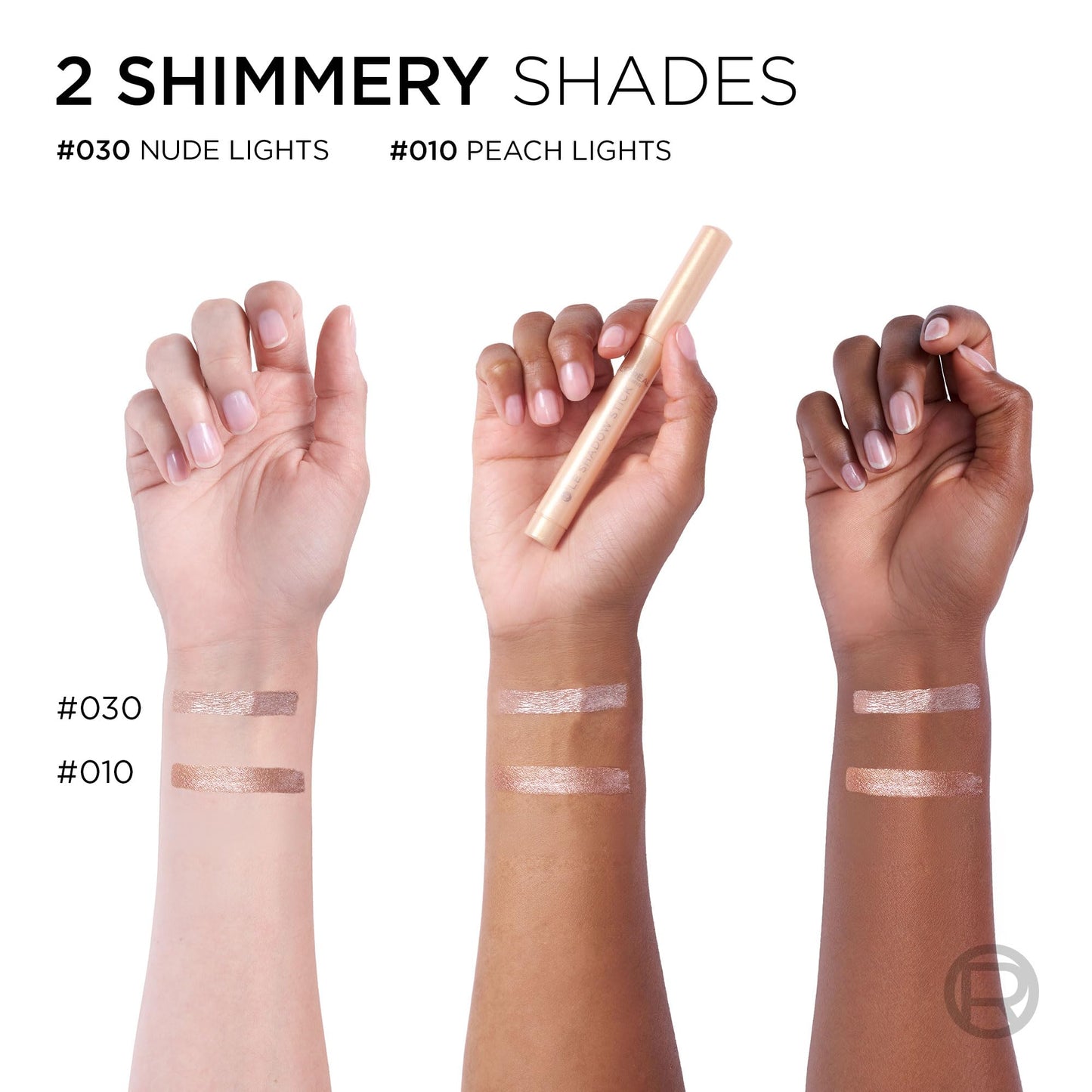 L'Oreal Paris Le Shadow Stick Shimmer Eyeshadow, High-Pigment, Long-Lasting, and Blendable Cream Eyeshadow Stick, Transfer and Smudge-Resistant Eye Makeup, Nude Lights