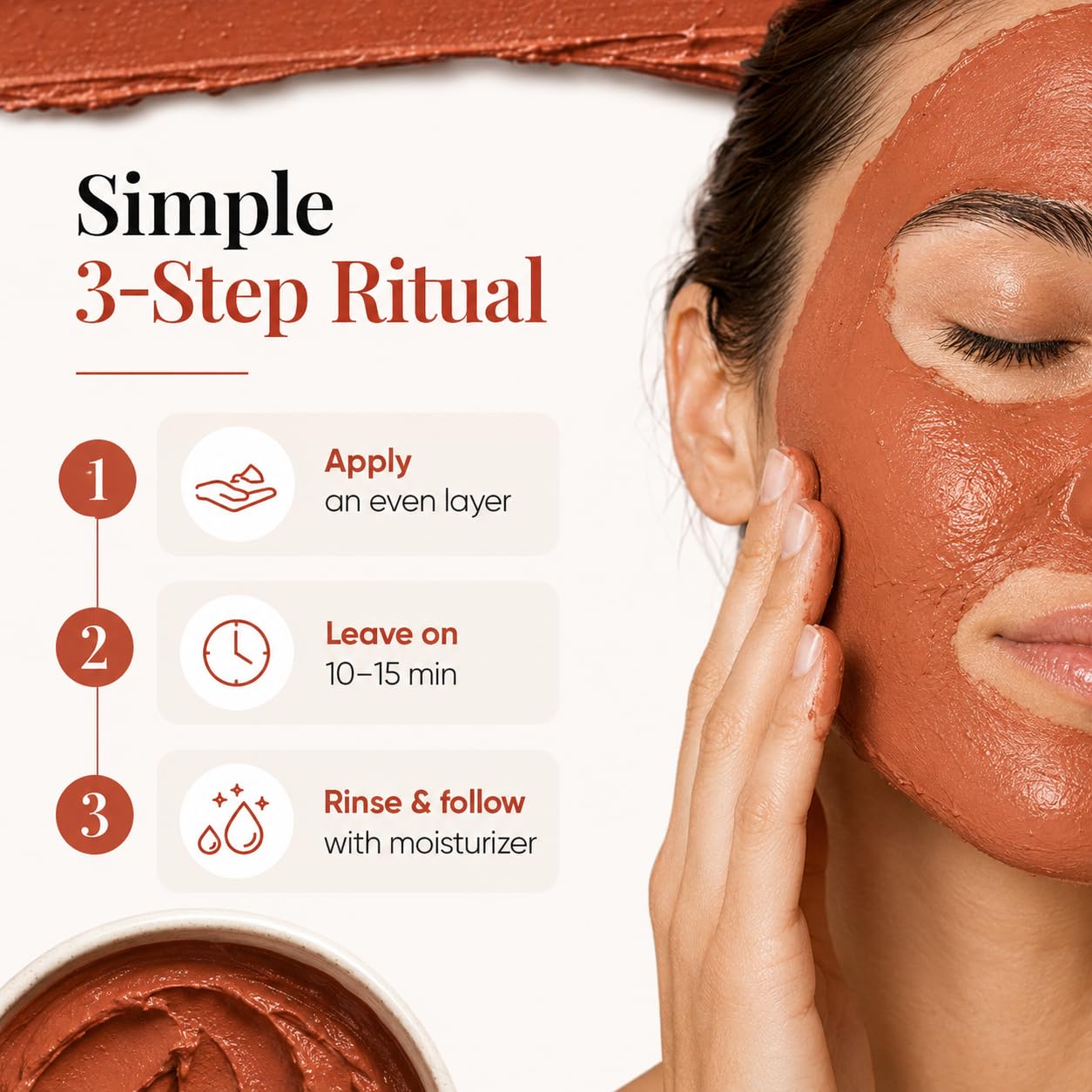 Australian Red Clay Face Mask, Mineral-Rich Detox Mud Mask with Kakadu Plum & Native Lime Extracts, Helps Support Smoother, Radiant-Looking Skin, Gentle Clay Mask for All Skin Types, 3.52 oz / 100 mL