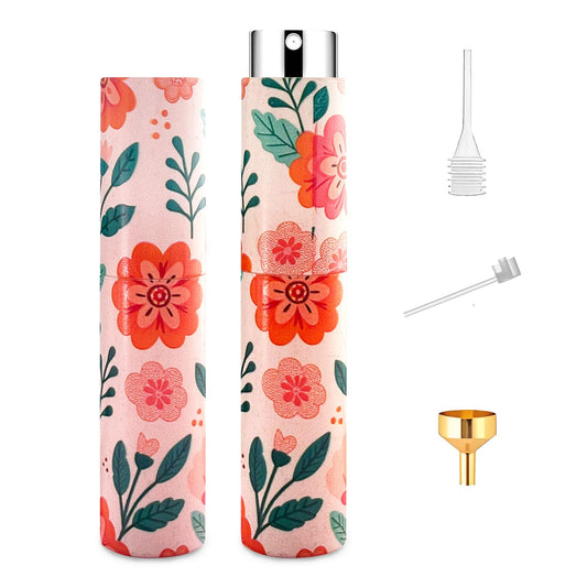 AMBOJ 10ML Atomizer Refillable Perfume Spray Bottle for Travel, Cute Empty Perfume Dispenser, Portable Sprayer Travel Essentials for Men and Women, cute colorful flowers