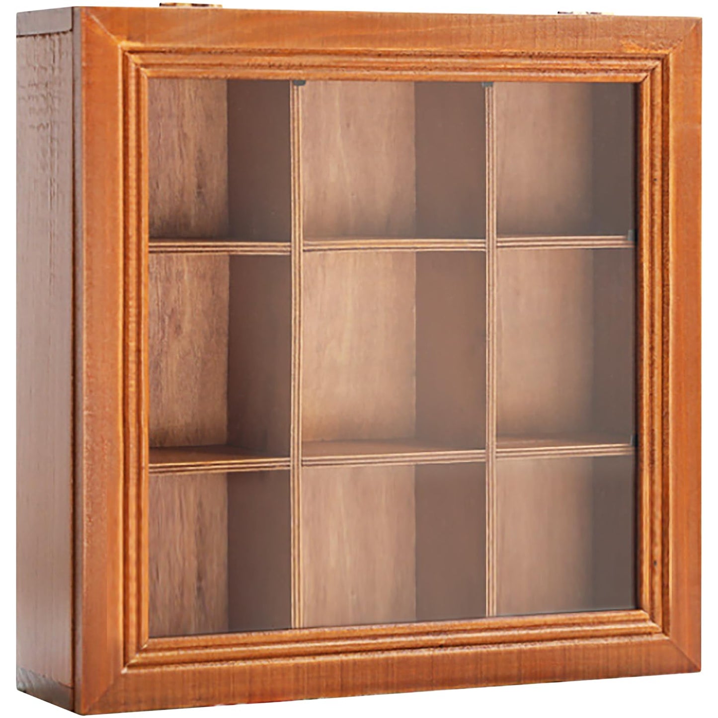 9-Slot Mini Wooden Storage Box w Clear Acrylic Collectibles Display Case - Square Wood Organizer Box with Dividers - Storage & Organizer Case for Tea, Essential Oils, Spices & More