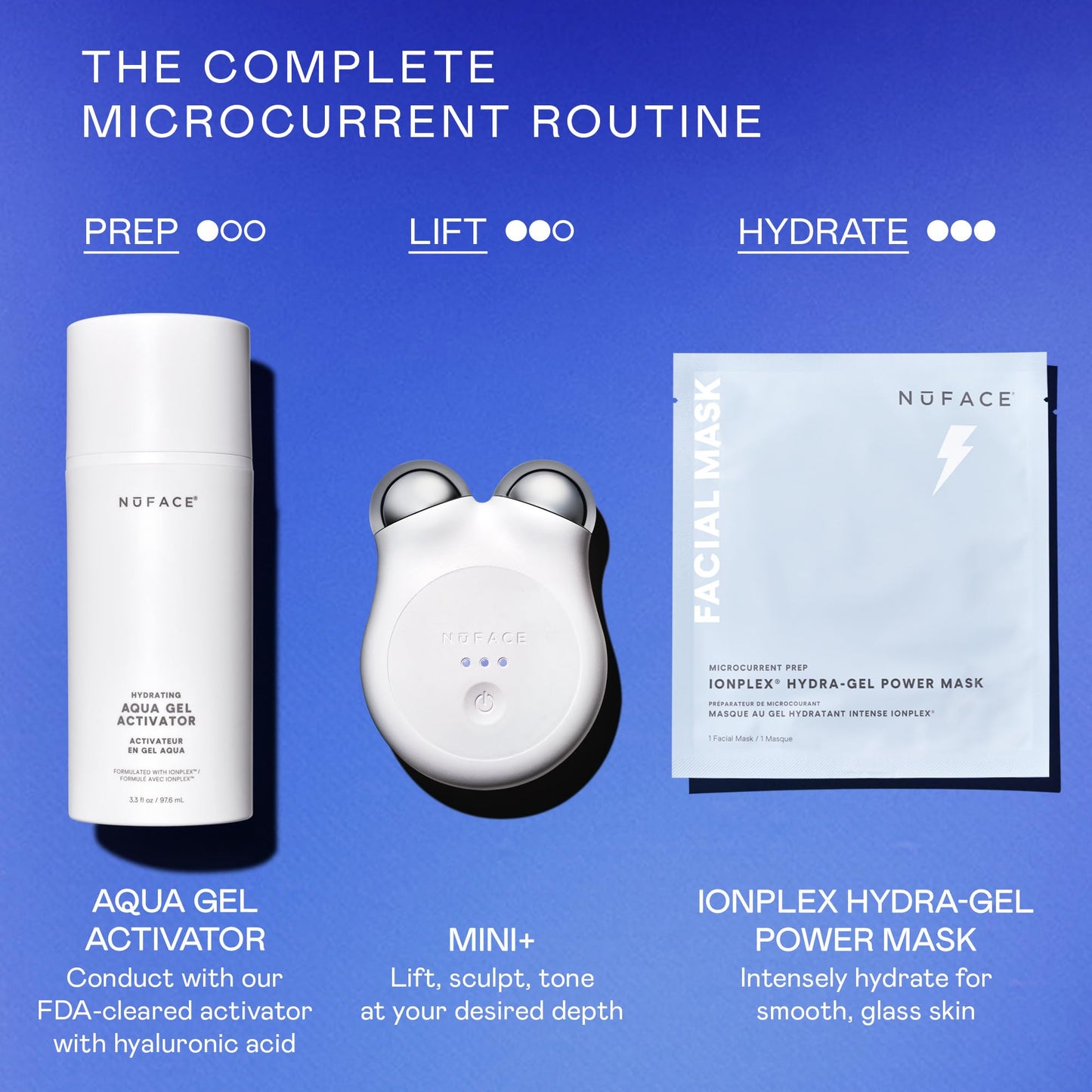 NUFACE MINI+ Facial Sculpting Tool - Microcurrent Face Massager Device for Skin Tightening, Contouring, Depuffing & Toning Cheeks, Neck & Jawline + Lymphatic Drainage & Activator Gel, Sandy Rose