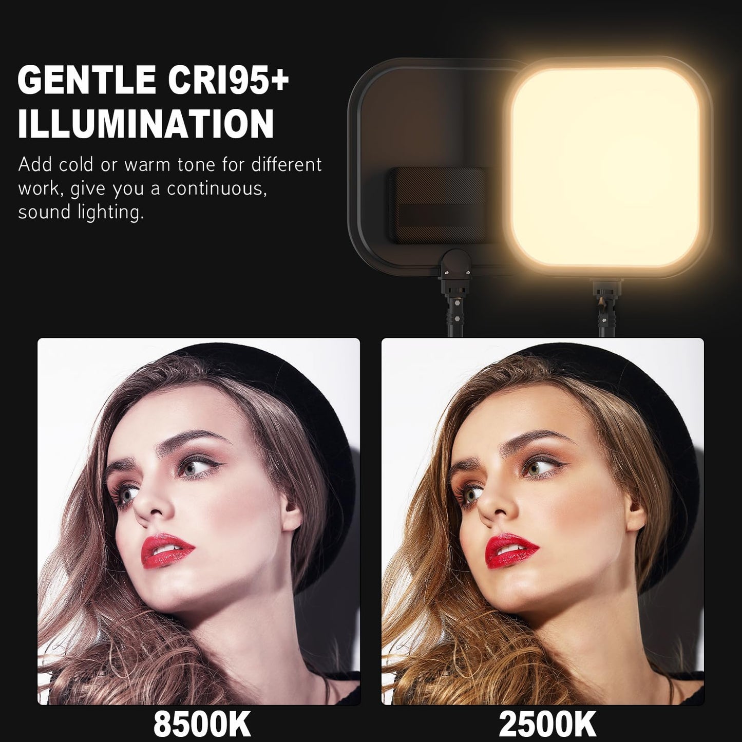 ALTSON 3 Pack LED Video Panel Light, 2500-8500K Dimmable Studio Lights with Tripod Stand & Phone Holder, 78" Photography Lighting Kit for Video Recording, Game Streaming, Photography, Tiktok, YouTube
