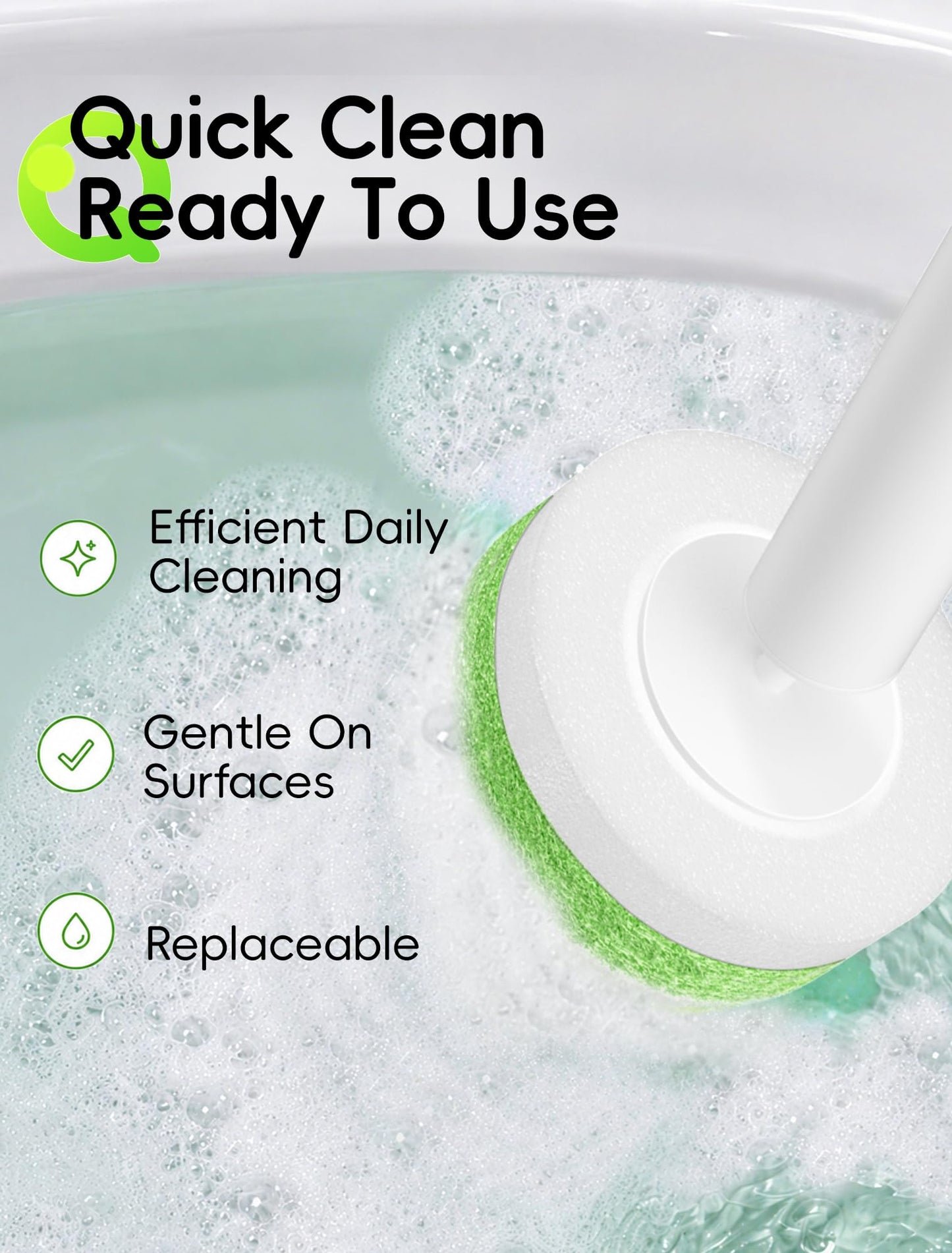 LEGUO Wall Mounted Disposable Toilet Brush System with Holder, Toilet Bowl Cleaning Wand with Green Refills and One-Button Release, 1 Wand and Holder with 24 Green Refills