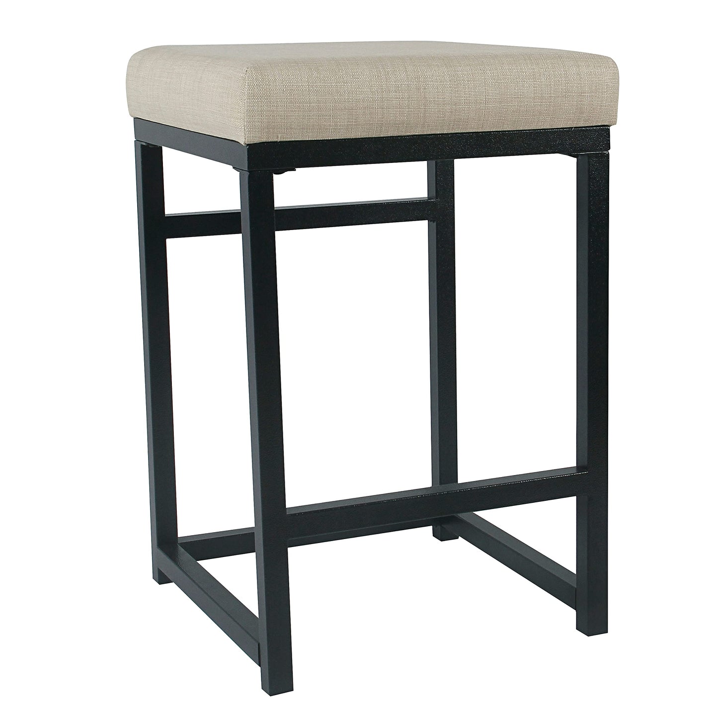 HomePop Metal Frame Counter Stool, 24-Inch, Natural