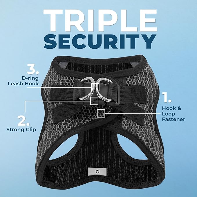 Voyager Step-in Air All Weather Mesh Harness and Reflective Dog 5 ft Leash Combo with Neoprene Handle, for Small, Medium and Large Breed Puppies by Best Pet Supplies - Gray (2-Tone), L