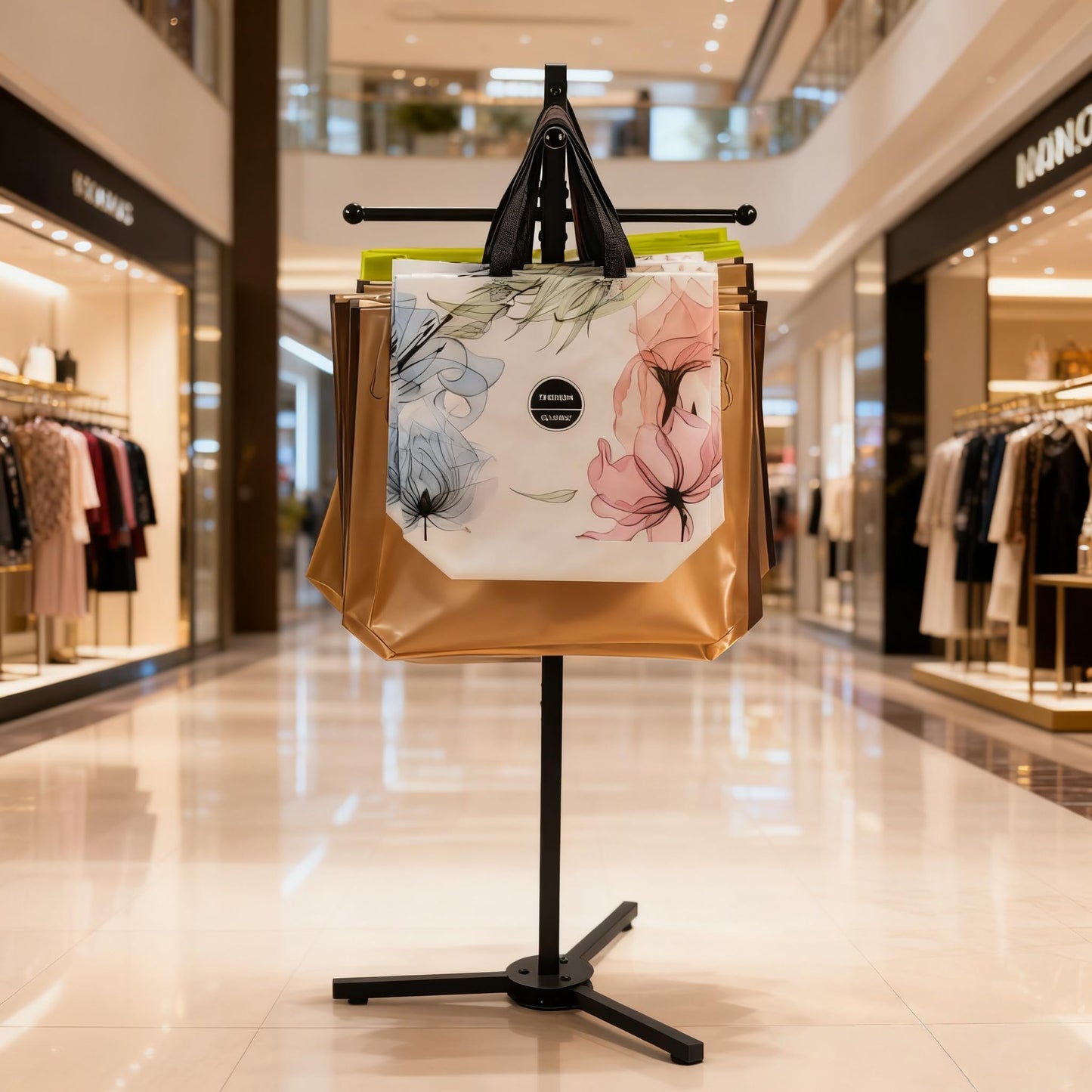 LOFIR Shopping Bag Rack, Tote Rack， Arms for Stores, Supermarkets, Market Stalls, Ideal for Bag Display & Merchandising, Entryway&Coat Rack Plant Stand