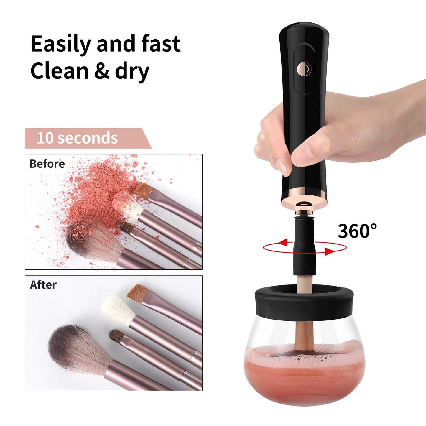 Senbowe Makeup Brush Cleaner and Large Cotton Floral Makeup Bag