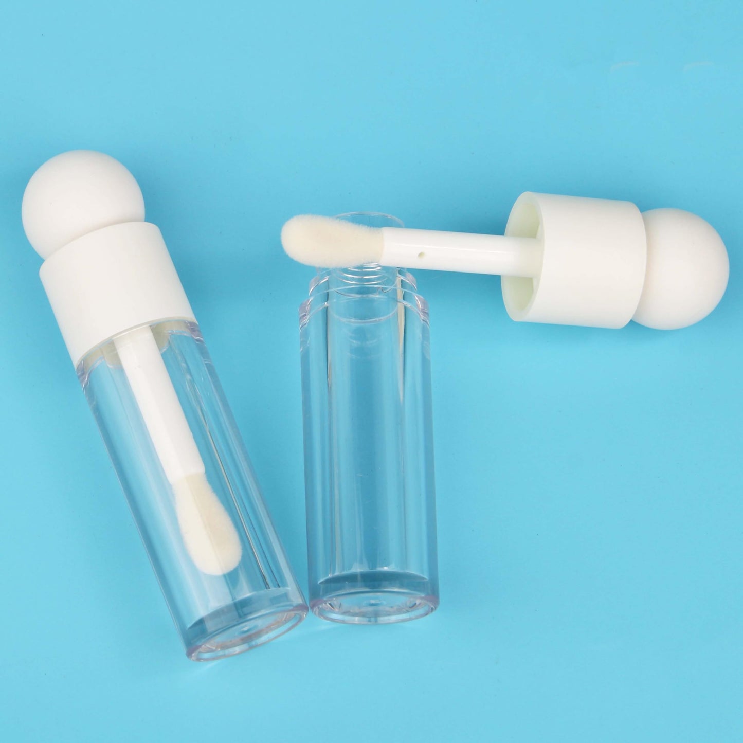 COSIDEA 16pcs Empty 5ml white lip gloss tubes with big wand large 0.17 oz deo foot brush lipgloss tube container for lip oil